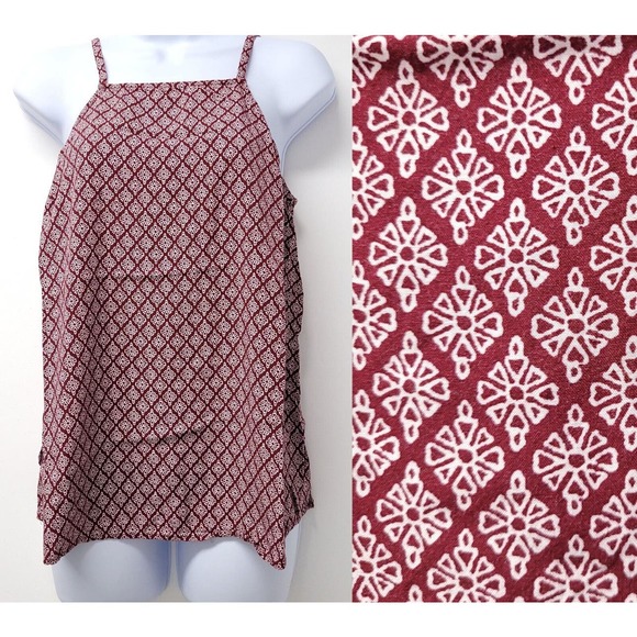 Old Navy Women’s Printed Square Neck Cami Top Size Large Red/White NWT - Picture 1 of 10